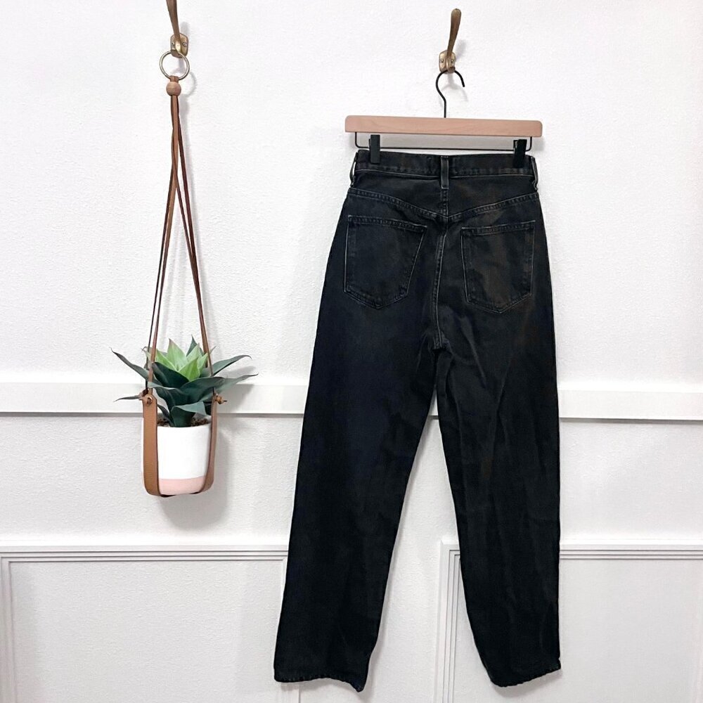 AGOLDE Criss Cross Upsized Jean In Shambles Black Denim Size 24 - Picture 4 of 6